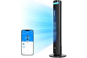 GoveeLife 42'' Tower Fan for Bedroom, Smart Floor Fans with 150° Adjustable Oscillating, APP & Voice Control, 5 Modes 12 Speeds up to 26ft/s, 24H Timer, 27dB Quiet Fan for Cooling Home Office Black