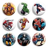 Super Heroes Marvel Pinback Buttons Pin Badges 1 Inch (25mm) - Pack of 9