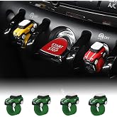 Car Engine Start Stop Button Cover, 4PCS Push Ignition Start Button Ring Interior Switch Decorative Circle for Mini Cooper F54 F55 F56 F57 F60 Hatchback Clubman Countryman (Dark Green)