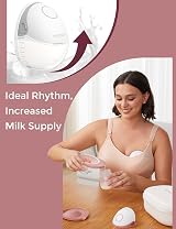 Momcozy M6 Wearable Double Electric Breast Pump Gray view 6