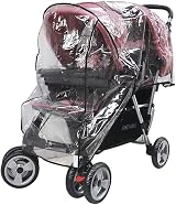 FakeFace Universal Stroller Rain Cover for Twins Strollers Transparent PVC view 3