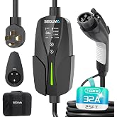 SEGUMA 32A Level 2 EV Charger, J1772 Charger with NEMA 14-50 Plug | 240V Charging, Adjustable Current (10-32A), 25FT UL Listed Cord, Portable EVSE Compatible with Electric Vehicles and PHEVs