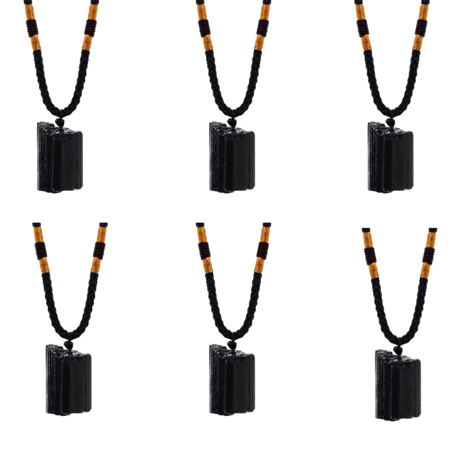 Photo 1 of 6PCS Natural Black Tourmaline Necklace Small Crystal Set,Psychic Energy Protection and Family Girfriend Classmate Gift (S)