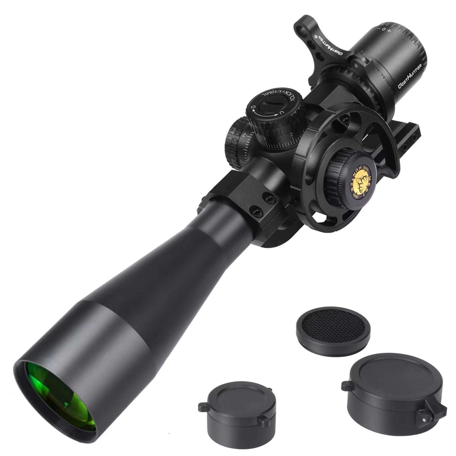 WestHunter Optics WHT 6-24X44 SFIR FFP Compact Riflescope, 1/10 MIL First Focal Plane Red Illumination Etched Glass Reticle, 30mm Tube Precision Shooting Scopes, with Picatinny Mount