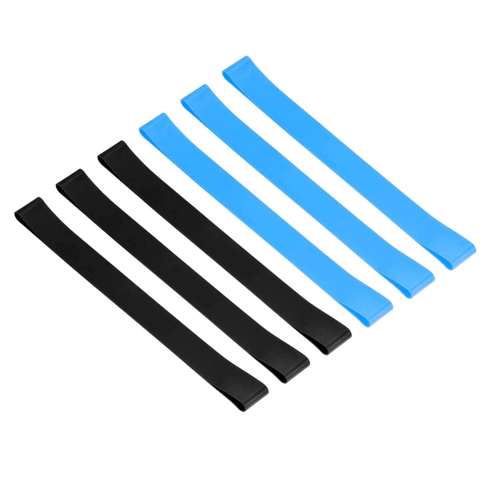 PATIKIL Towel Bands, 6 Pack Elastic Beach Chair Towel Clips Windproof Towel Holder Silicone Rubber Bands Straps for Beach Pool Cruise Chairs, Black, Sky Blue