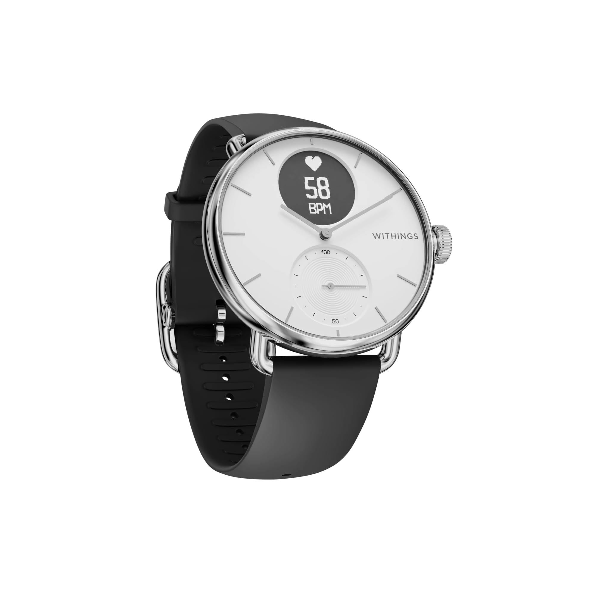 Withings ScanWatch: Hybrid ECG Smartwatch with Heart Rate Sensor and Oximeter, Multisport Smartwatch for Men/Women, 30-Day Battery Charge, Activity and Sleep Tracking, Android/iOS Compatible