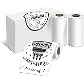 ORGSTA White Self-Adhesive Thermal Paper, Printable Sticker Paper for ORGSTA S002 Portable Sticker Printer, Black on White, 57mm x 3m Mini Printer Paper for Journal, Photo, Study Notes - 3 Rolls