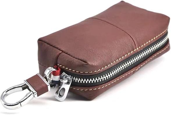 Amazon キーケース Sakusho カーキーパック キーカバー キーホルダー キーケース ペンダント コインケース 多機能 ファッション シンプル 牛革 ファスナー付き メンズ かわいい 21最新版 4色 ブラウン Sakusho キーケース