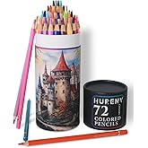 Hureny Colored Pencils for Adult Coloring Books, Set of 72, Oil-Based Core Drawing Pencils, 3.8mm Soft Leads with Adult Coloring Pencils, Professional Art Supplies for Adults, Beginner and Kids