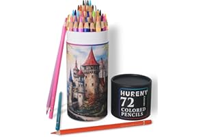 Hureny Colored Pencils for Adult Coloring Books, Set of 72, Oil-Based Core Drawing Pencils, 3.8mm Soft Leads with Adult Coloring Pencils, Professional Art Supplies for Adults, Beginner and Kids