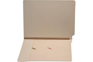 ECOM FOLDERS 11 pt Manila Folders, Full Cut End Tab, Letter Size, Double Pockets Inside Front, U-File-M Strip (Box of 50)