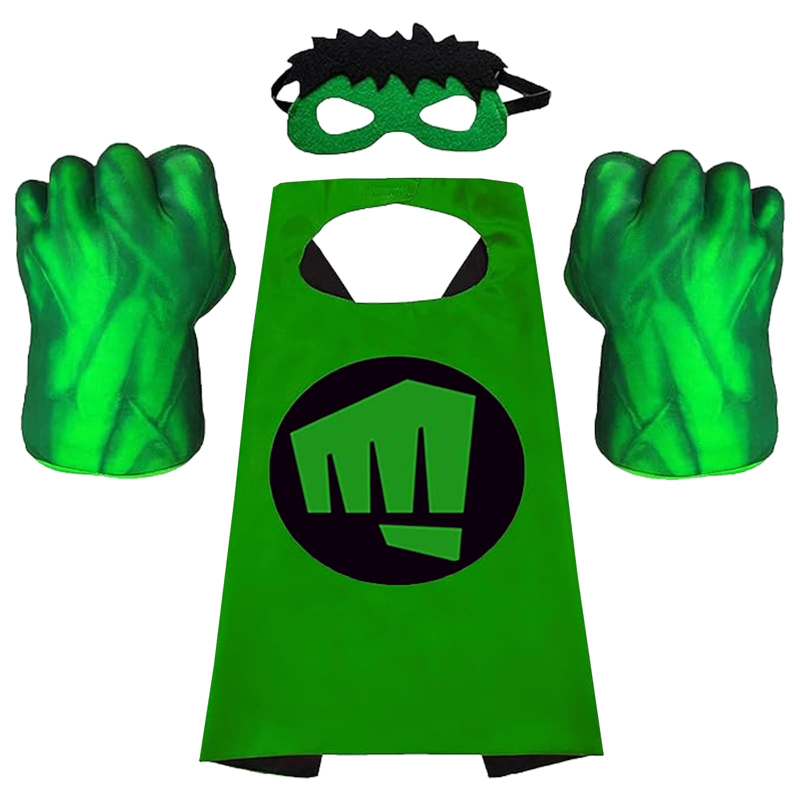 SATKULL Superhero Hands Gloves Kids Soft Plush Costume Accessories Cosplay for Boy Girl (Green)
