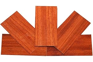 HUATOOL padauk Veneer Guitar Head Veneer Shell Sheet Headplate Replacement guitar Accessories DIY Guitar making material (African padauk 200mm*90 * 0.5mm 5pcs)