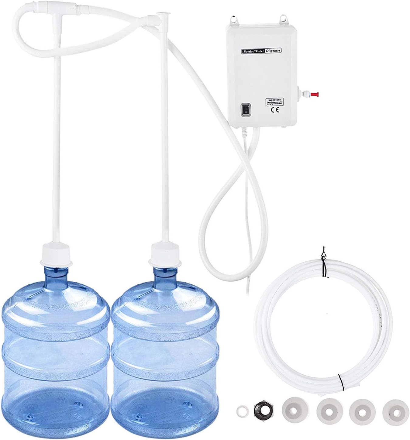 Bottled Water Dispenser Pump System for Coffee Brewer Ice-Maker Refrigerator (Double Tube) US Warehsoue
