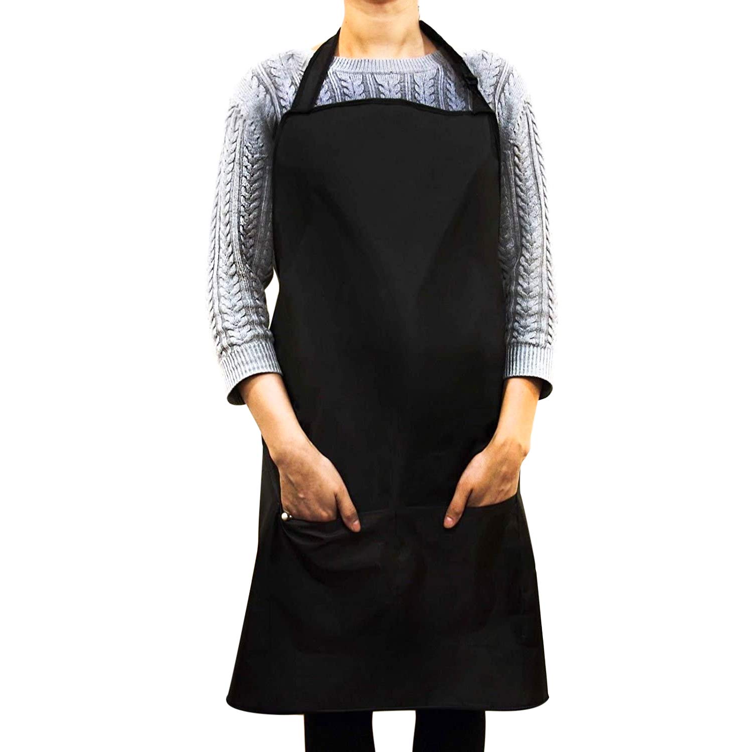 Haryali London Waterproof Apron In Black One Size Fits All (Unisex). Work Wear Barber/Hairdresser.