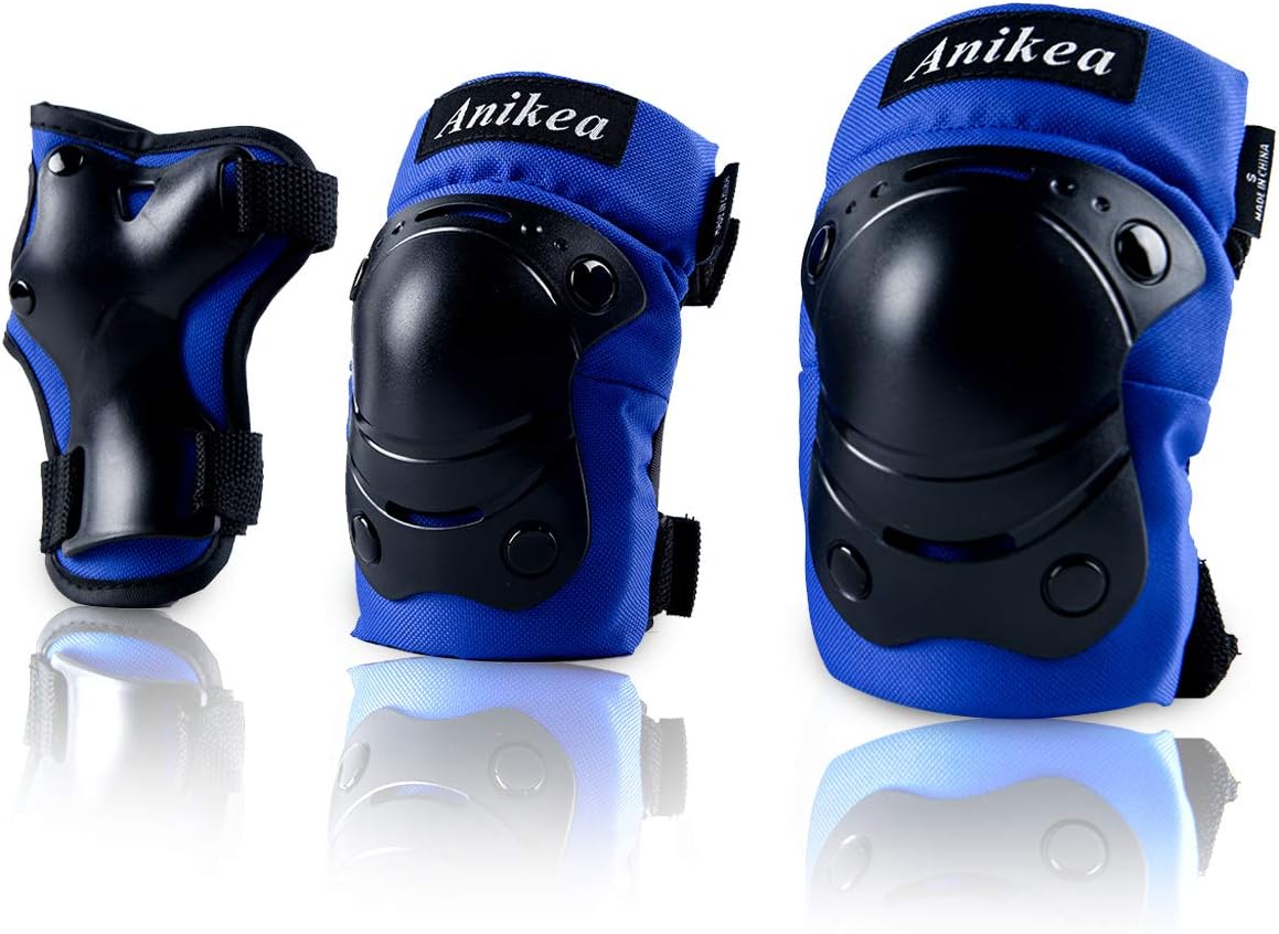 Kids Protective Gear, Knee Pads Elbow Pads Wrist Guards 3 in 1 Set for Inline Roller Skating Biking Cycling Sports Safe Guard : Sports & Outdoors