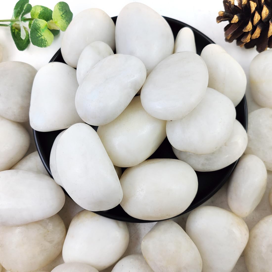 Hardscaping Materials - YISZM 5lbs White River Rocks, 2-3 Inch Natural Pebbles for Indoor Plants, High Polished Decorative Stones Vase Filler Fish Tank Aquariums Landscaping Garden Outdoor and Indoor DIY