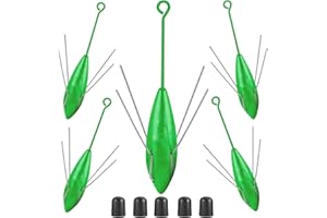 PFEIBK 5 PCS Sputnik Sinkers Surf Fishing Weights, Lead Sputnik Weights for Surf Fishing with Long Tail, Surf Casting Fishing Sinkers and Weights in Saltwater Catfish Beach Sand Ocean Fishing