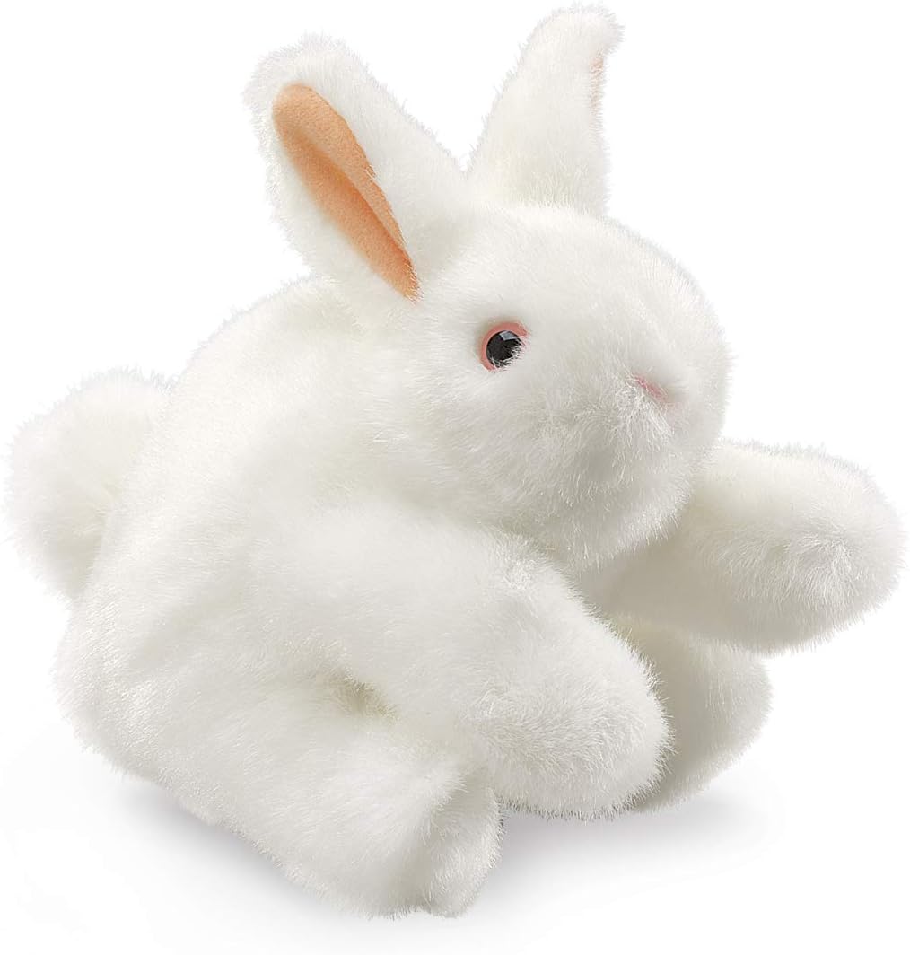 white rabbit puppet