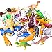Trooer 60 Pack Ocean Sea & Jungle Animals Figurines, Mini Plastic Animal Toys Creatures Set, Kids Educational Shower Bath Animal Toys Cupcake Toppers Party Favors with Turtle Octopus Shark Dinosaur