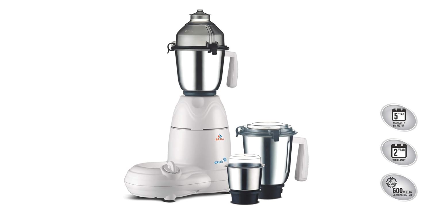 Buy Bajaj GX 10 600-Watt Deluxe Mixer Grinder Online at Low Prices in India  - Amazon.in