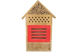 HAOX Wooden Insect House, 7.7x1.5x11.7 Inches, Hanging Insect Hotel Wooden Insect Hotel Natural Wooden Bee Hotel Garden Shelter for Bee, Butterfly, Ladybirds, Beneficial Insect