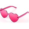 Maxdot Heart Shape Sunglasses Rimless Transparent Heart Glasses Colorful Party Favors