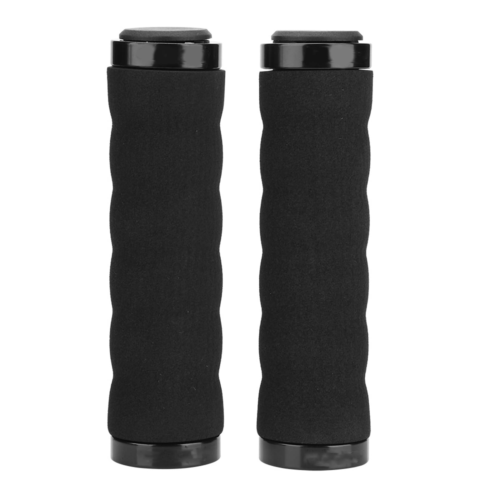 Bike Handlebar Grips, Non-Slip Rubber Bicycle Handle Grip with Aluminum Lock Ring, Compatible with Mountain Bike, BMX, Scooter, Cruiser, Urban Bicycle