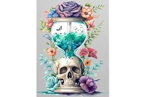 gganmtere Cross Stitch Kit for Adult, Skull Easy Patterns Cross Stitching Kits, Simple Embroidery Kit for Home Decor 12x16 inch