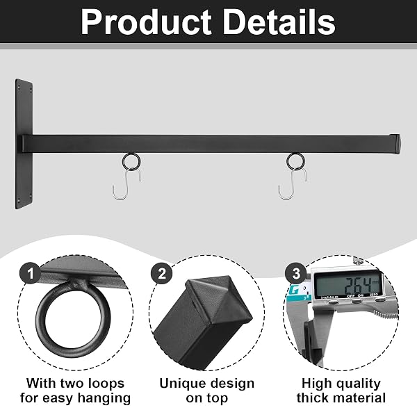 OTOOLLING 24″ STYLISH CLEAN SIMPLE DESIGN HANGING SIGN BRACKET MOUNTING ARMS SIGN HANGER FOR HOME OFFICE CLASSROOM