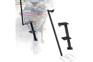 KUNCAIISH Boat Trailer Step, Universal Dual Step Bass Boat Trailer Steps, Stainless Steel Trailer Tongue Step with Handle & M