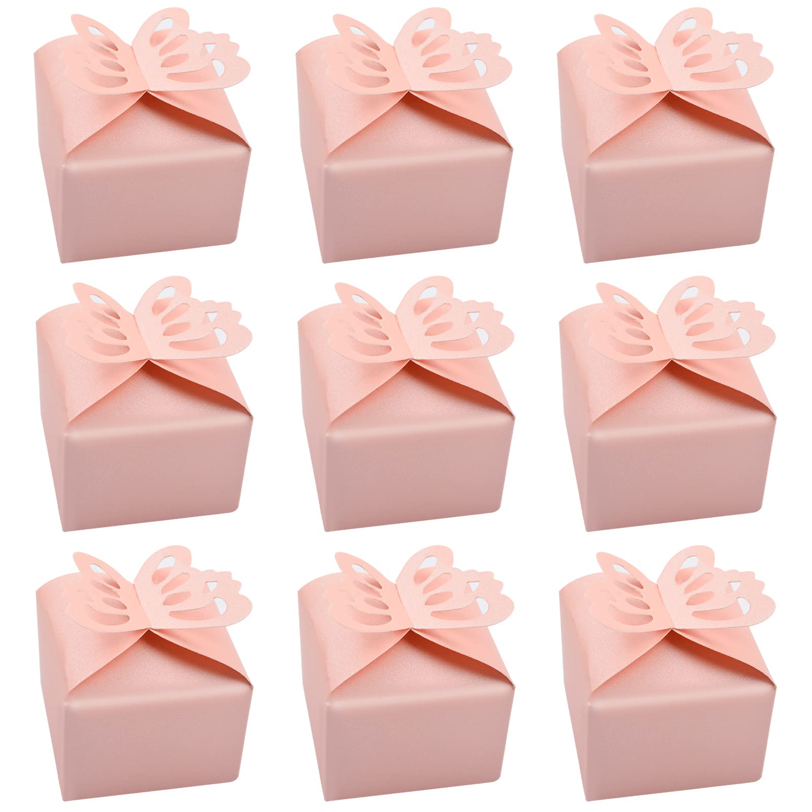 MOROBOR Butterfly Candy Boxes,50pcs Pink Butterfly Party Wedding Favour Boxes Decoration Sweets Boxes Party Gift Boxes for Wedding, Birthday, Baby Shower, Christmas, Party