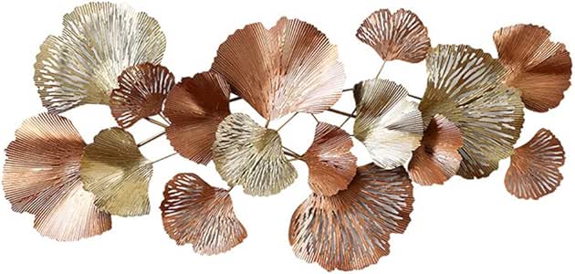 Amazon.com: ZR- Metal Wall Art Sculpture Large Ginkgo Leaf Plant Decor