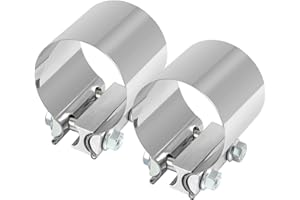 DOCAS 3 Inch 2 x Butt Joint Exhaust Band Clamp Sleeve Stainless Steel 2pcs