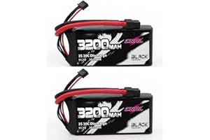 CNHL 3200mAh 3S Shorty Lipo Battery 30C 11.1V lipo Battery with XT60 for RC Airplane Quadcopter Truggy Truck Boat(2 Packs)