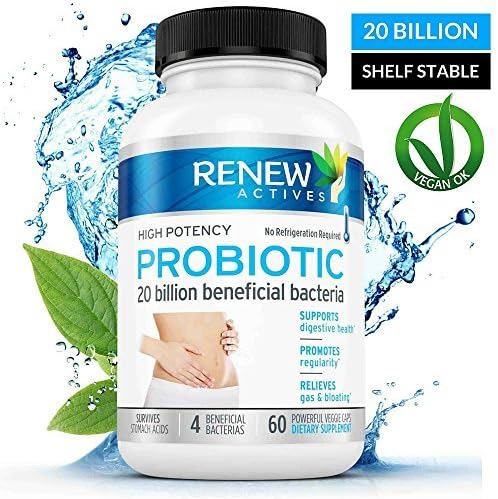 Double Strength Probiotic 20 Billion - Eliminates Harmful Toxins & Waste! Improves Digestions, Bowel Regularity & Increased Energy! Shelf Stable - Guaranteed! by Renew Actives
