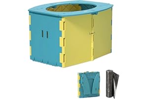 FOTN ymmsuuie Travel Potty for Kids, Reusable Portable Folding Potty for Toddler, Travel Foldable Toilet for Travel Outdoor Camping, Toddler Potty Seat for Baby Potty Training (Yellow)