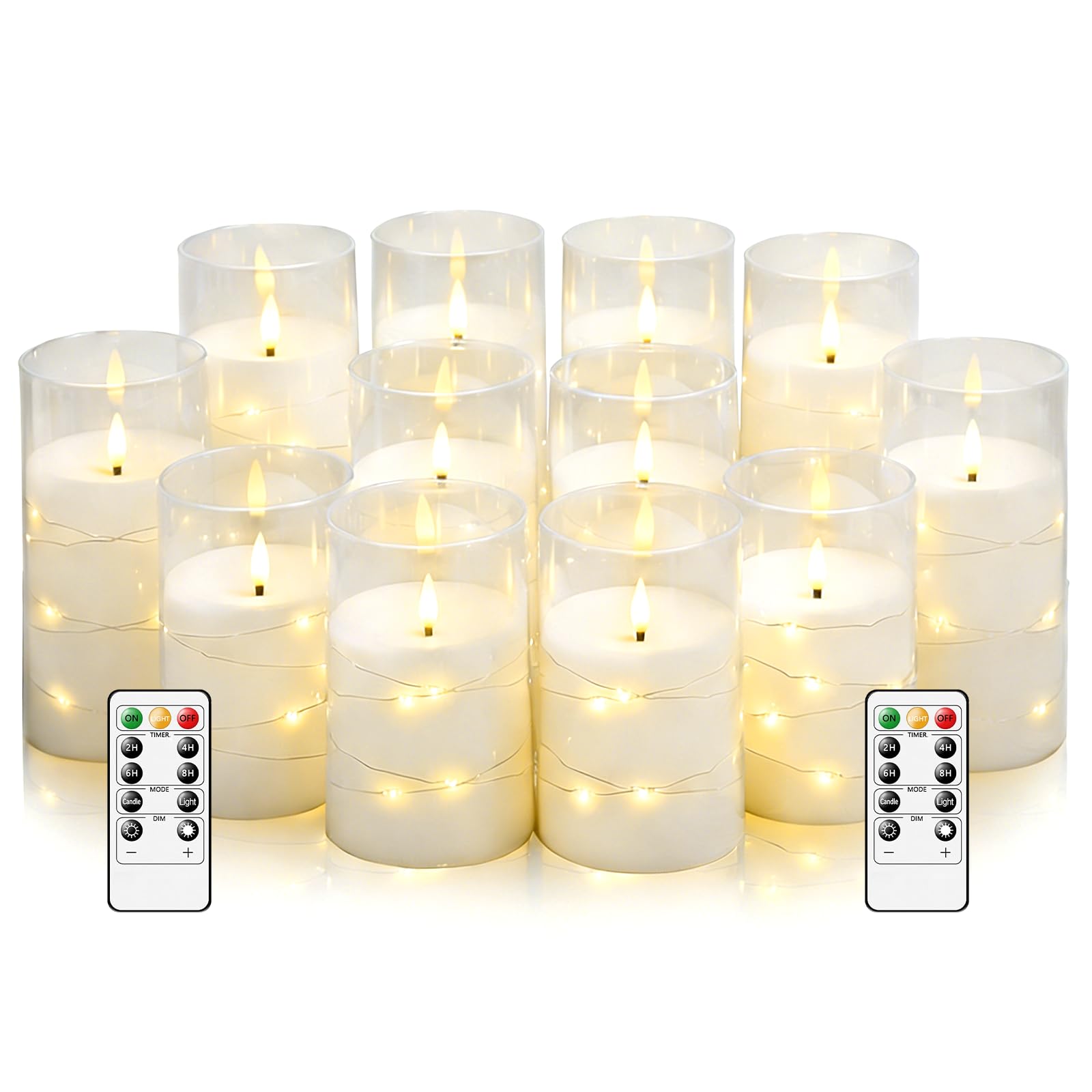 kakoya flameless led candles with timer 12 pc flickering flameless candles for romantic ambiance and