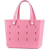 MONSOCIO Rubber Beach Bag Waterproof Durable Tote Bag for Beach Sports Pool Modern Rubber Tote