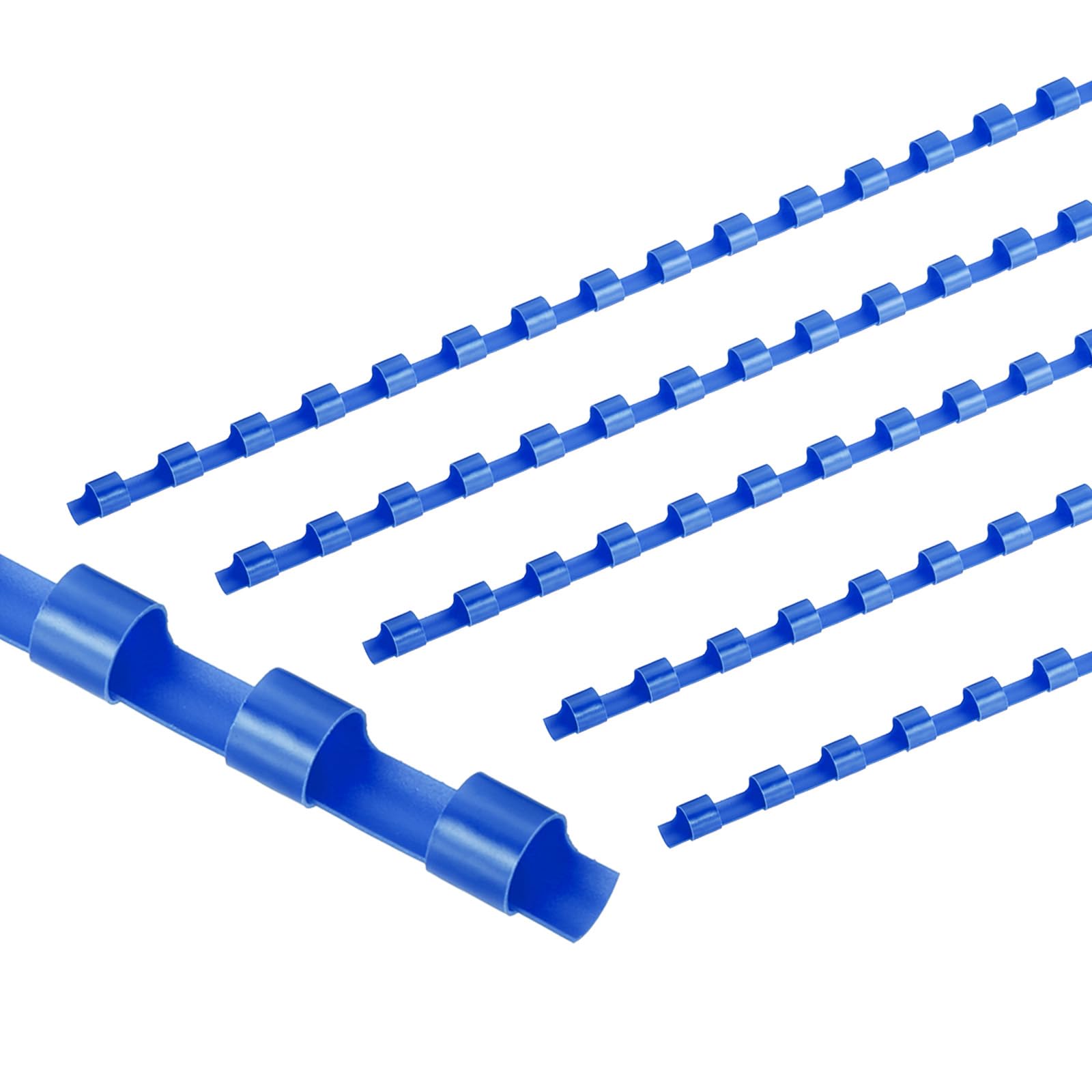 PATIKIL 6mm (1/4") Plastic Binding Combs, 50 Pcs 21 Rings Comb Binding Spines 20 Sheet Capacity Letter Size for Binding Paper Sheets, Blue