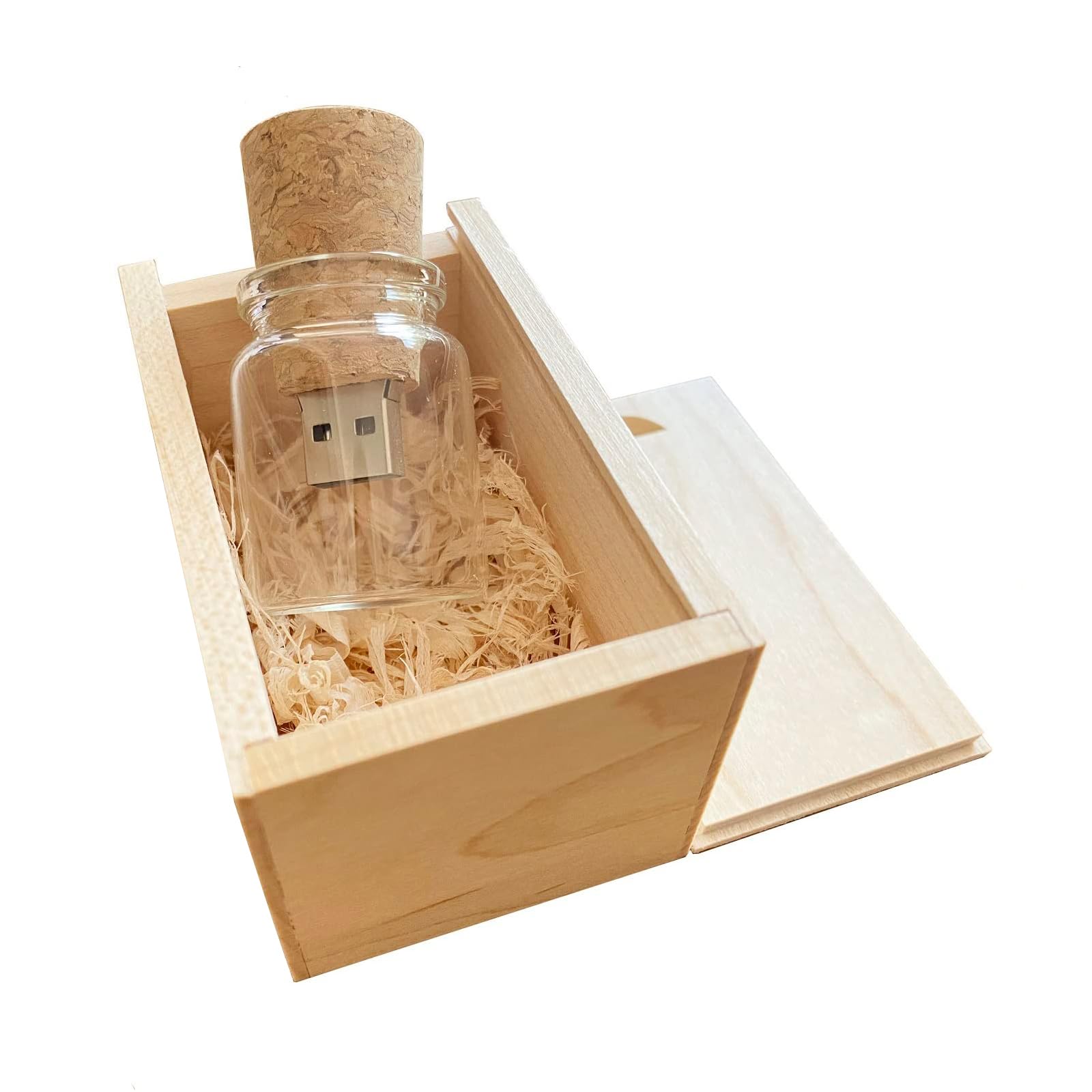 BEIJIGUANG 1PCS Cute Drift Bottle USB Flash Drive Memory Stick Storage U-disk With Maple box (2.0/4GB)