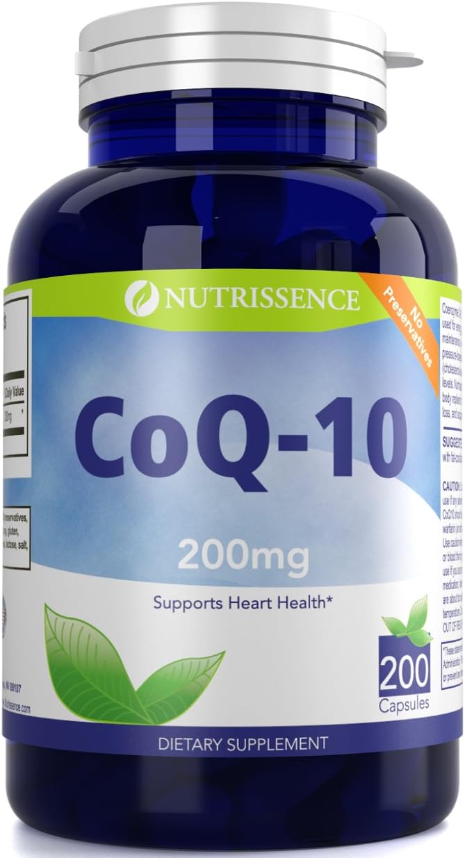 CoQ10 200mg 200 Capsules – Coenzyme Q10 Ubiquinone – Nutrissence