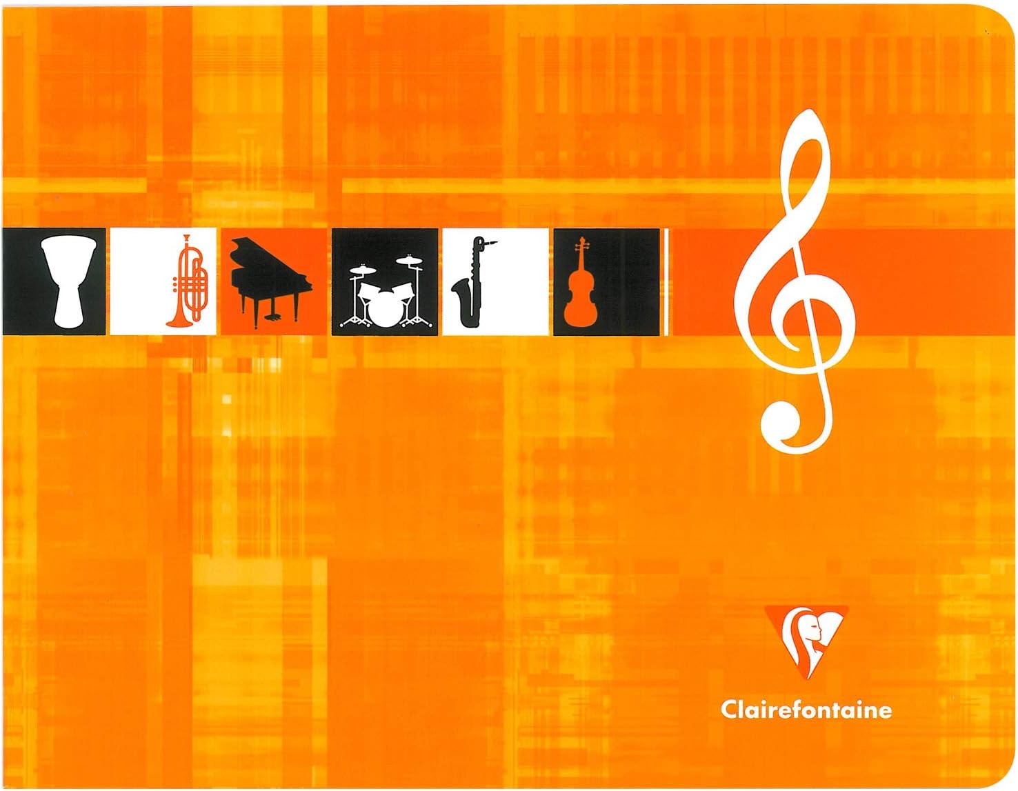 Clairefontaine 3754C Set of 10 Stapled Music Notebooks, 22x17 cm Landscape Format, 48 Pages 6 Staves with Lines - Image 3