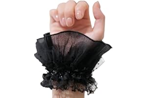 AUOCATTAIL wrist sleeves Lace Fingerless Glove Bridal Cuffs for Women Girls Wedding Party Costume Accessories