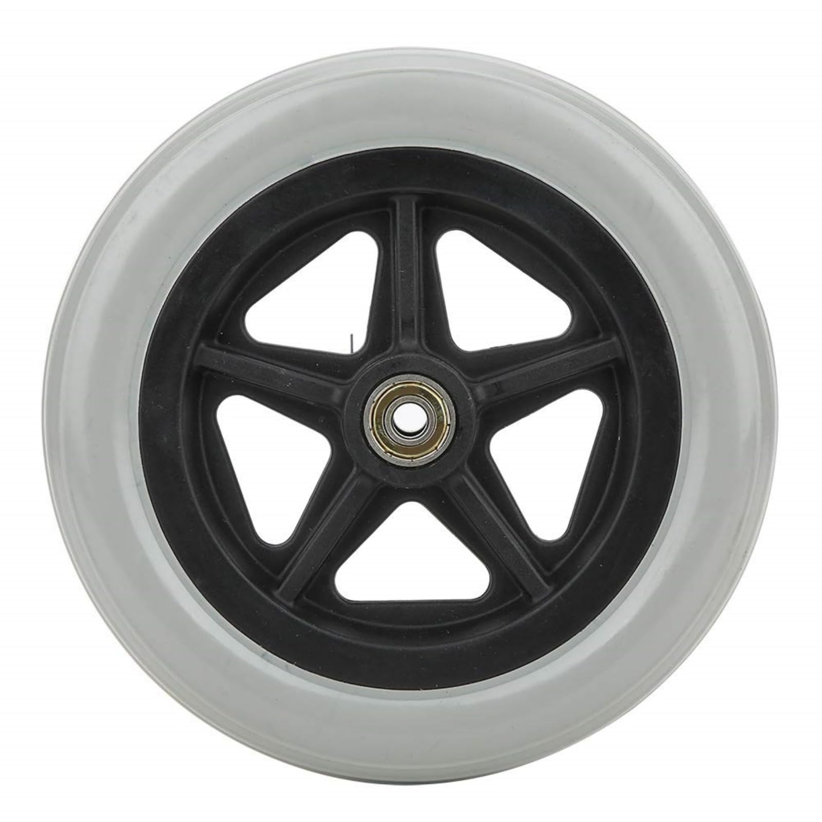 Natudeco 7 Inch Wheelchair Front Wheels Walking Chair Single Wheel Disabled Vehicles Rubber Wheels Non-Slip Rollators Replacement for Handcart Hardware Accessories