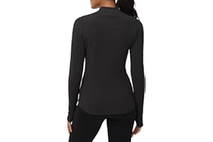 THE GYM PEOPLE Fleece Mock Turtleneck Pullover Base Layer Shirts Long Sleeve Workout Tops with Thumb Hole