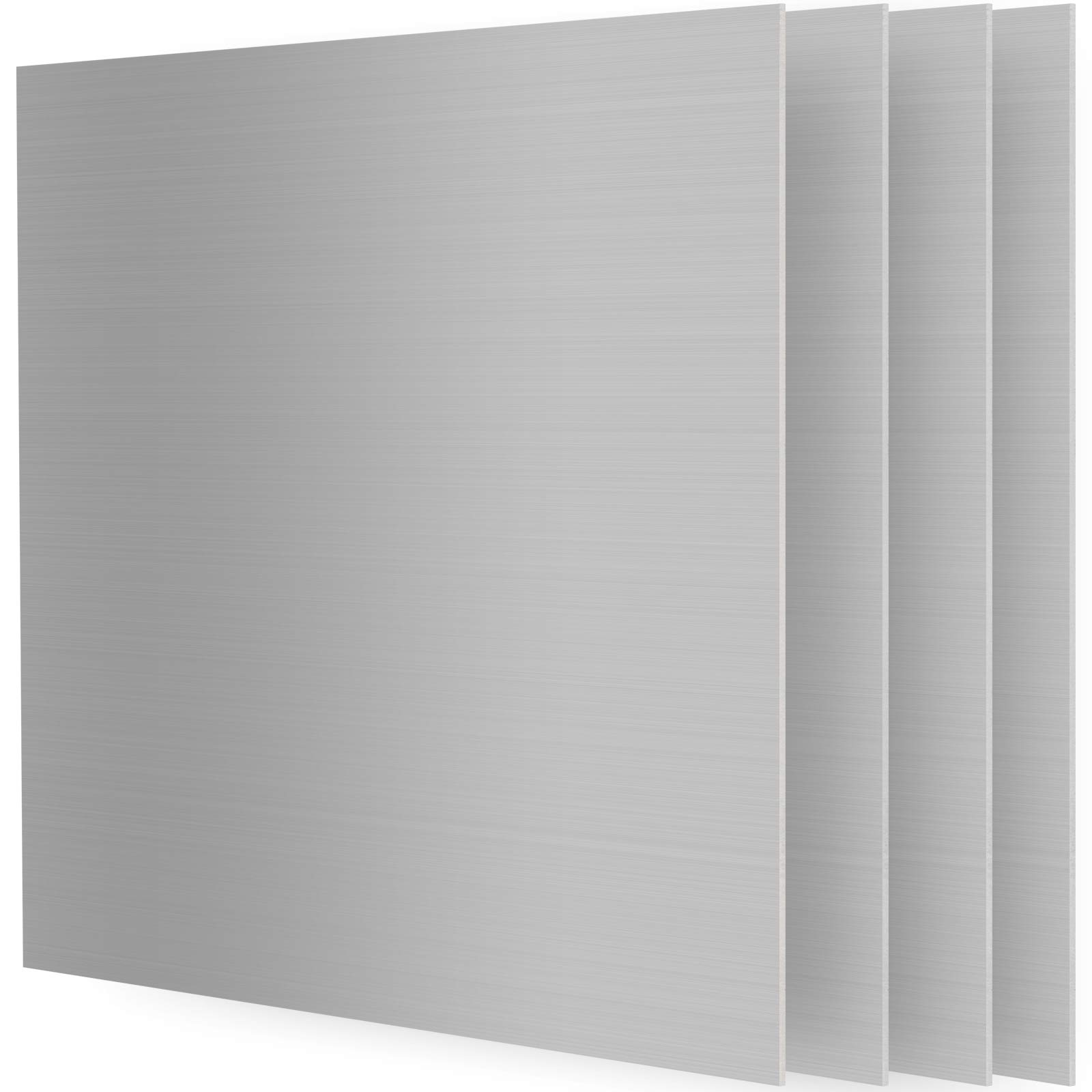 Photo 1 of HAKZEON 4 Pack 6061 Metal Aluminum Sheet, 12 x 12 x 1/16 Inch Thickness Rectangle Aluminium Plate Covered with Protective Film, Metal Plate Flat Stock