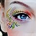 3Pairs(6PCS) Different Models Colorful Temporary Transfer Eyeshadow Eyeliner Canthus Stickers With Self-Adhesive for Show And Halloween Party(1# /9# /13#)