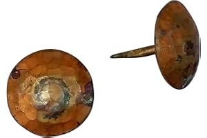 WILD WEST HARDWARE One Inch, Round Hammered Clavos, Solid Copper, Decorative Door Nails, 6 Pack