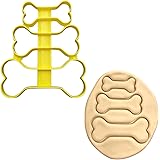 Crethinkaty 1 Pcs Bone Cookie Cutter, Plastic Cartoon Dog Bone, 3 Various Size for DIY Baking Fondant Biscuit Pastry Dog Trea